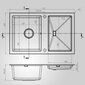 Kunstlikust graniidist köögivalamu Axis Slide 40, moonlight grey hind ja info | Köögivalamud | hansapost.ee