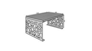 Журнальный столик ADRK Furniture Semara 100x60см, серый/черный цвет цена и информация | Журнальные столики | hansapost.ee