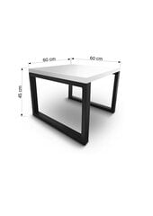 Журнальный столик ADRK Furniture Moarti, 60x60см, белый/черный цвет цена и информация | Журнальные столики | hansapost.ee