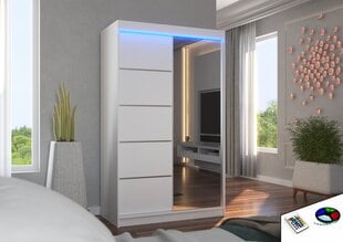 Шкаф ADRK Furniture со светодиодной подсветкой Nicea 120, белый цвет цена и информация | Шкафчики | hansapost.ee