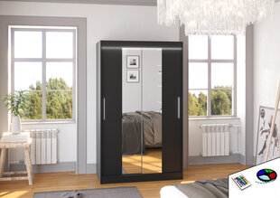 Шкаф ADRK Furniture со светодиодным освещением Santos 120, черный цвет цена и информация | Шкафы | hansapost.ee