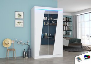 Шкаф ADRK Furniture со светодиодным освещением Texas 120, белый цвет цена и информация | Шкафчики | hansapost.ee