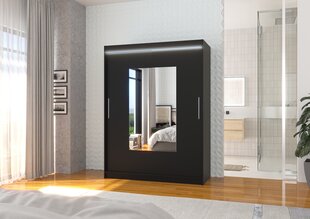 Шкаф ADRK Furniture со светодиодным освещением Dorrigo 150, черный цвет цена и информация | Шкафы | hansapost.ee