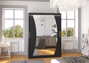 Шкаф ADRK Furniture со светодиодной подсветкой Modesto 150, черный цвет цена и информация | Шкафчики | hansapost.ee