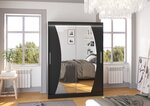Шкаф ADRK Furniture со светодиодной подсветкой Modesto 150, черный цвет