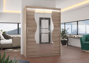 Шкаф ADRK Furniture со светодиодной подсветкой Renzo 150, коричневый цвет цена и информация | Шкафы | hansapost.ee