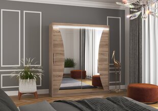 Шкаф ADRK Furniture со светодиодной подсветкой Charlotte 180, коричневый цвет цена и информация | Шкафы | hansapost.ee