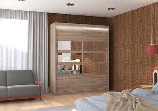 Шкаф ADRK Furniture со светодиодной подсветкой Toledo 180, коричневый цвет цена и информация | Шкафчики | hansapost.ee