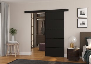 Дверь раздвижная ADRK Furniture Muschu 86, черная цена и информация | Шкафы | hansapost.ee