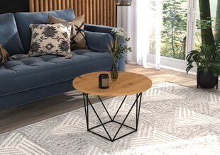 Кофейный столик ADRK Furniture Liam, 55x55 см, светло-коричневый/черный цвет цена и информация | Журнальные столики | hansapost.ee