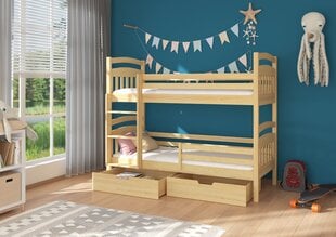 Кровать двухъярусная ADRK Furniture Ada 80x180 см, коричневая цена и информация | Детские кровати | hansapost.ee