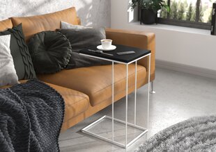 Приставной столик ADRK Furniture Dru, 62х30х40 см, черный/белый цвет цена и информация | Журнальные столики | hansapost.ee