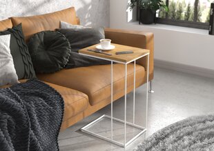 Столик приставной ADRK Furniture Dru, 62х30х40 см, коричневый/белый цвет цена и информация | Журнальные столики | hansapost.ee