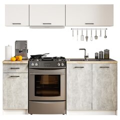 Köögikappide komplekt Akord Oliwia G1 1,8 m, valge/hall price and information | Kitchen furniture sets | hansapost.ee