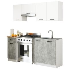 Köögikappide komplekt Akord Oliwia 1,8 m, valge/hall price and information | Kitchen furniture sets | hansapost.ee