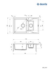 Deante granitinė virtuvinė plautuvė Deante Andante, ZQN_A513, Alabaster цена и информация | Раковины на кухню | hansapost.ee