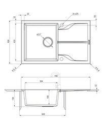 Deante гранитная кухонная мойка Deante Andante Flush ZQN S11F, Metallic grey цена и информация | Раковины на кухню | hansapost.ee