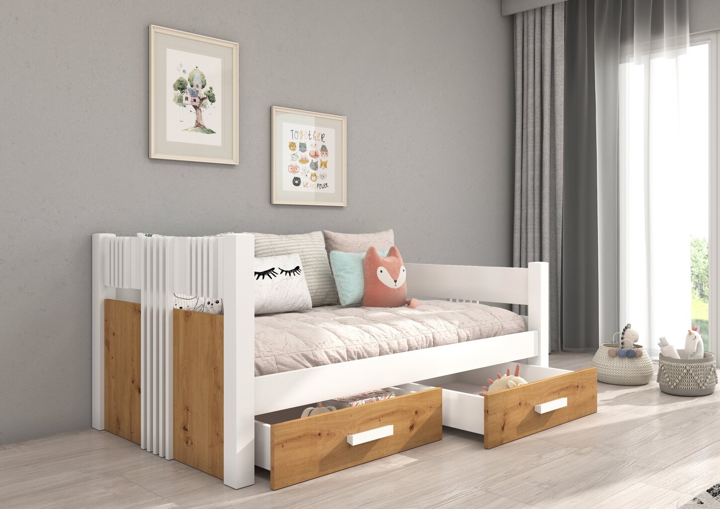Lastevoodi Adrk Furniture Bibi, valge/pruun цена и информация | Lastevoodid | hansapost.ee