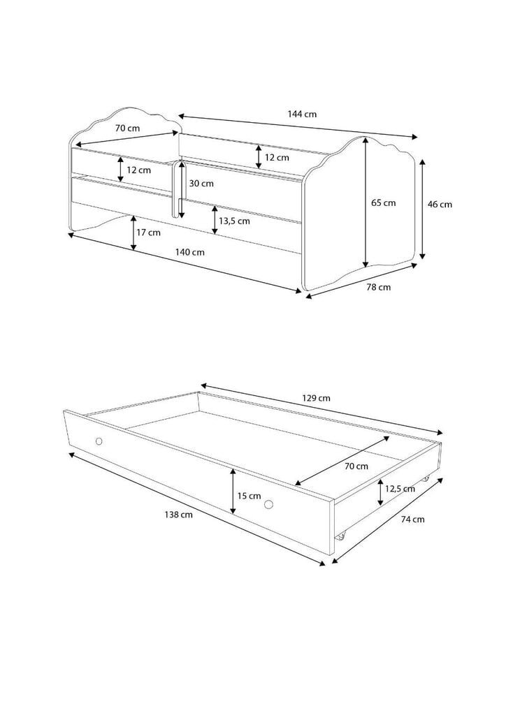 Lastevoodi Adrk Furniture Casimo, valge цена и информация | Lastevoodid | hansapost.ee