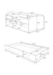 Кровать детская ADRK Furniture Pepe II, белый цвет цена и информация | Детскиe кровати | hansapost.ee