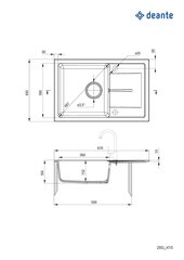 Deante гранитная кухонная мойка Deante Leda ZRD 7113, Sand цена и информация | Раковины на кухню | hansapost.ee