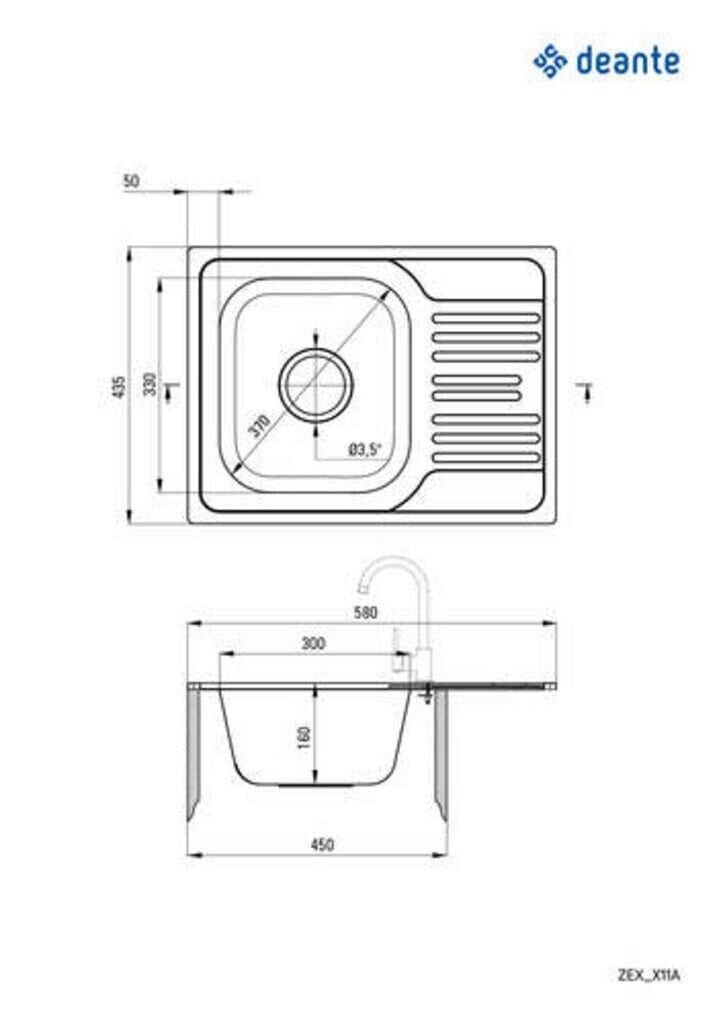 Köögivalamu Deante Xylo ZEX 011A, satin hind ja info | Köögivalamud | hansapost.ee