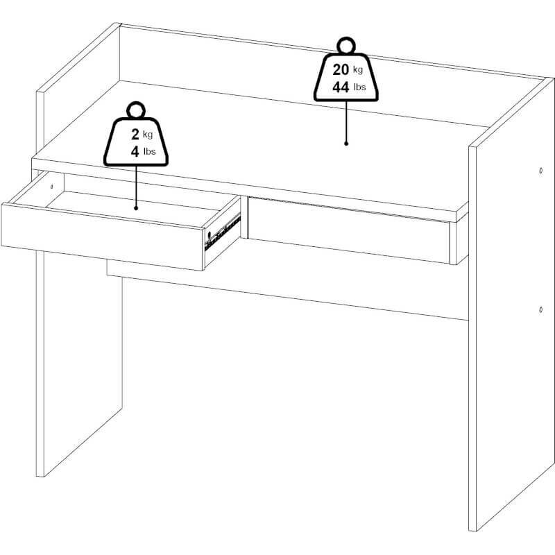 Kirjutuslaud Function 70493-hl49 102X56, pruun/valge цена и информация | Arvutilauad, kirjutuslauad | hansapost.ee