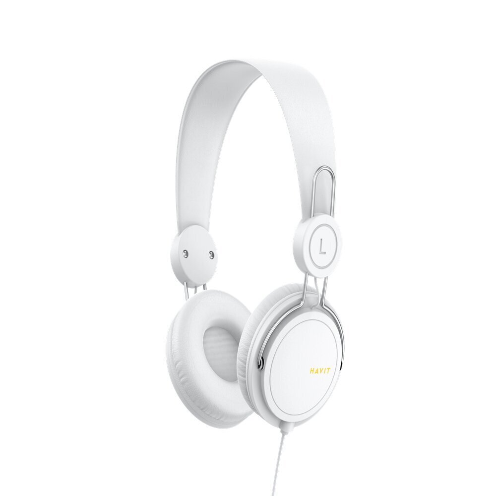 HAVIT wired headphones HV-H2198D on-ear white цена и информация | Kõrvaklapid | hansapost.ee