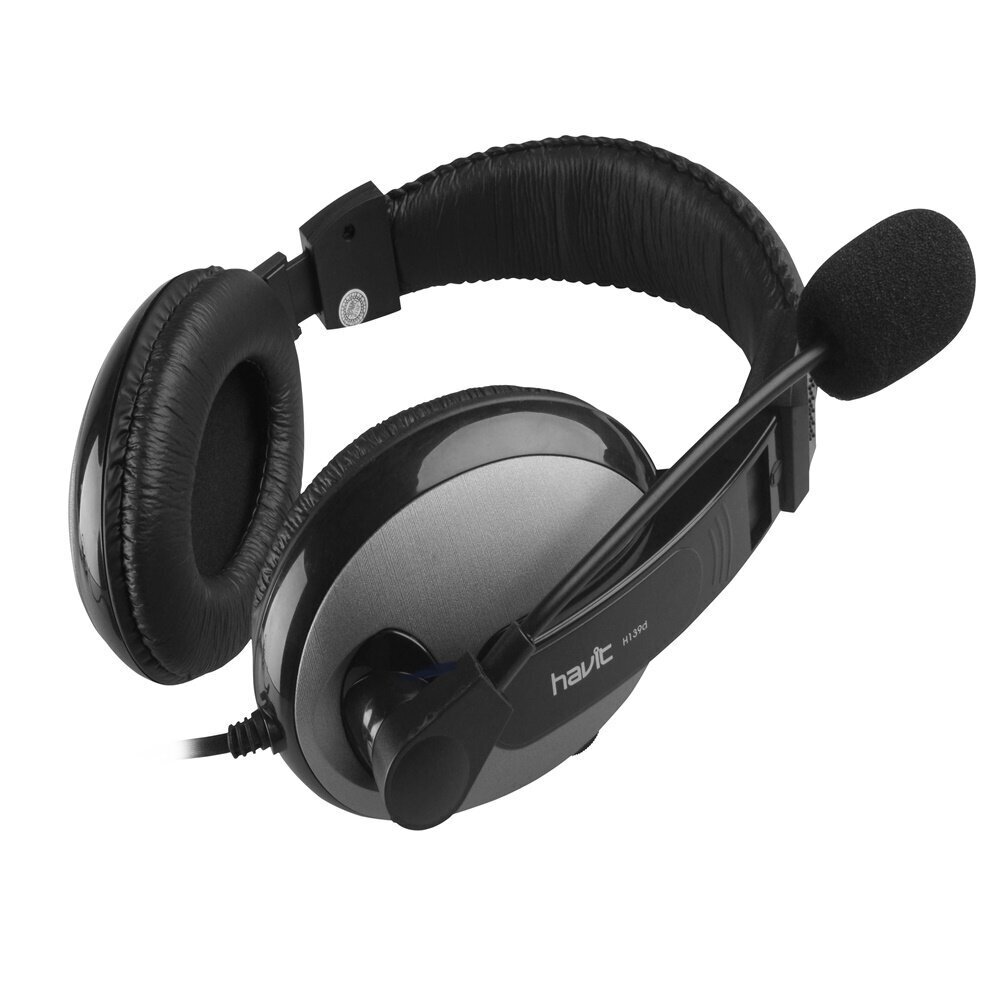 HAVIT wired headphones H139d on-ear with microphone steel-grey цена и информация | Kõrvaklapid | hansapost.ee