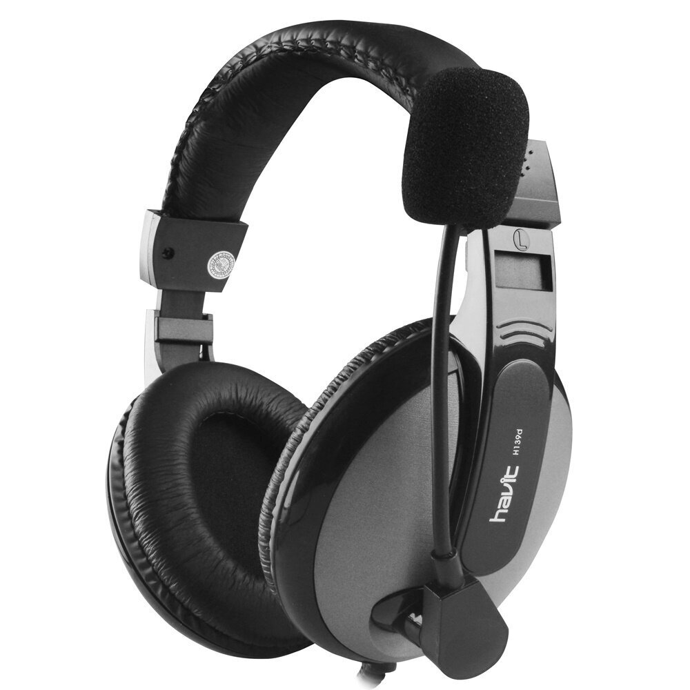 HAVIT wired headphones H139d on-ear with microphone steel-grey hind ja info | Kõrvaklapid | hansapost.ee