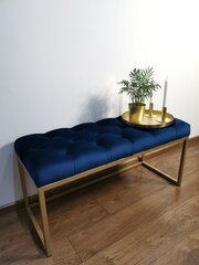Скамья ADRK Furniture Flit, 90x45x35 см, темно-синий/золотой цвет цена и информация | Кресла-мешки и пуфы | hansapost.ee