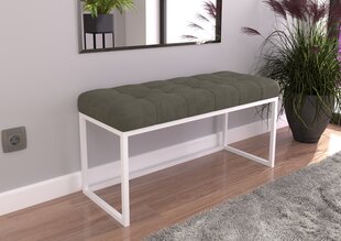 Скамья ADRK Furniture Flit, 90x45x35 см, серый/белый цвет цена и информация | Кресла-мешки и пуфы | hansapost.ee