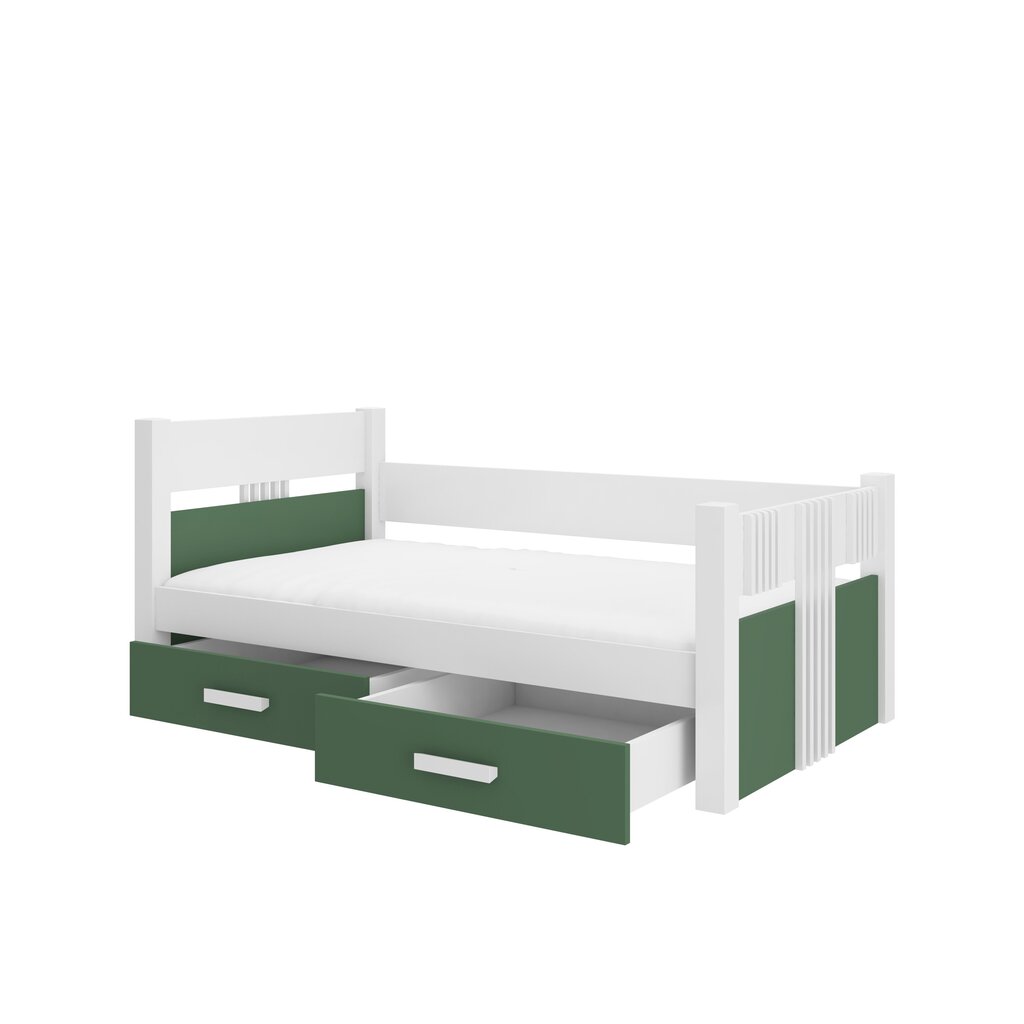 Lastevoodi Adrk Furniture Bibi, valge/roheline цена и информация | Lastevoodid | hansapost.ee