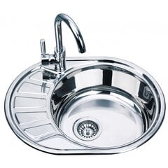 Roostevabast terasest valamu D5745P vasak 0.8 mm sifooniga price and information | Kitchen sinks | hansapost.ee