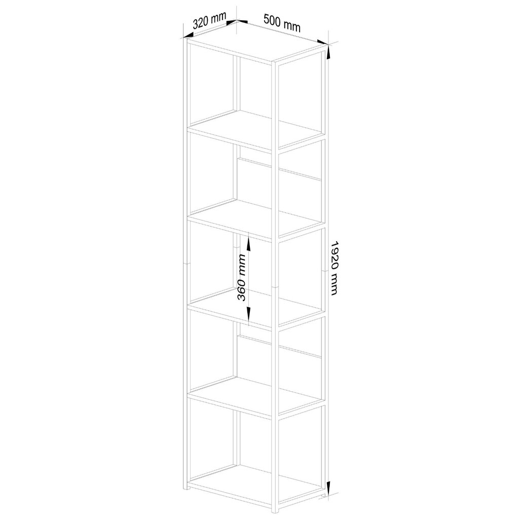 Riiul Akord Loft, 50x32x192 cm, valge/hall hind ja info | Riiulid | hansapost.ee