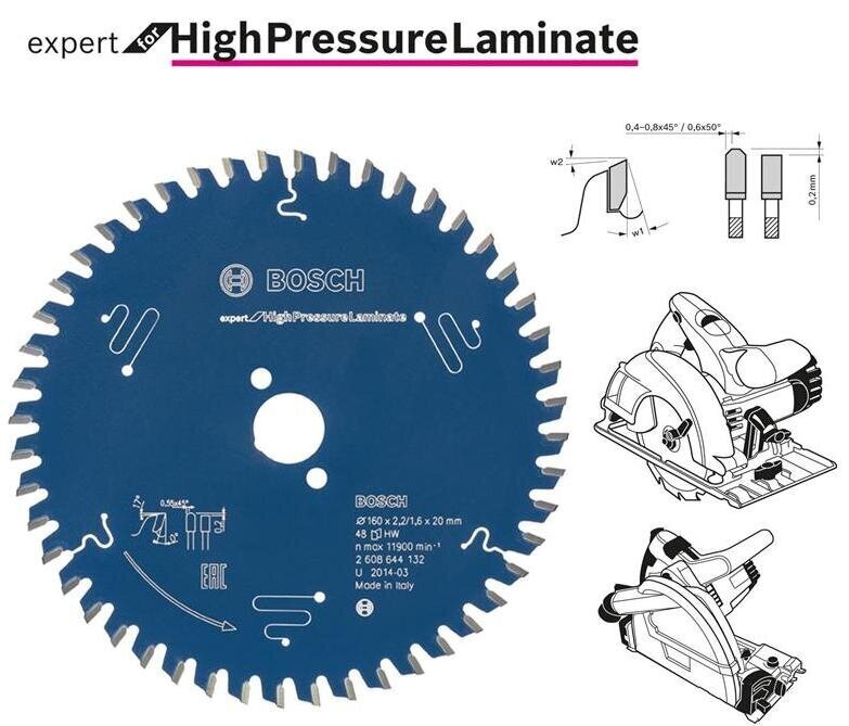 Lõikeketas laminaadile Bosch Expert, 190 mm, 190x30mm 56-hambaga hind ja info | Elektrilised saed, ketassaed ja tarvikud | hansapost.ee