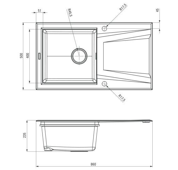 Deante graniidist köögivalamu Deante Prime Bicolor ZSR G11S, Metallic graphite/grey цена и информация | Köögivalamud | hansapost.ee