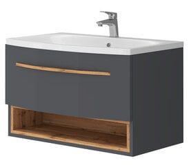 Шкафчик для ванной комнаты с умывальником Stellantis 80, серый цвет цена и информация | Шкафчики для ванной | hansapost.ee