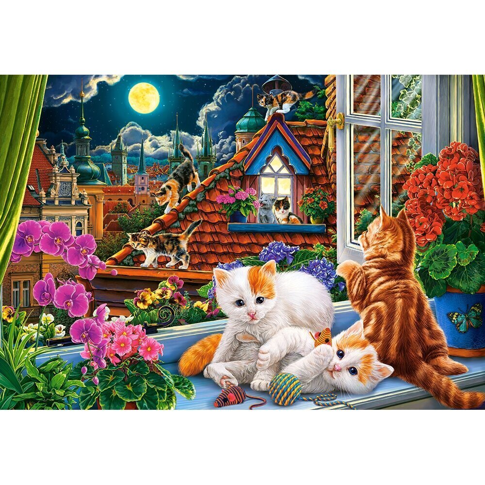 Pusle kassidega Castorland Kittens on the Roof, 1500 tk hind ja info | Pusled lastele ja täiskasvanutele | hansapost.ee
