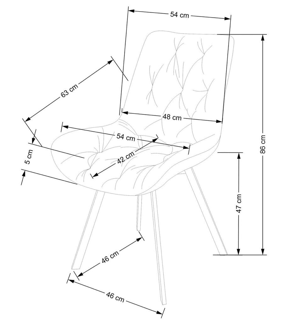 2-tooli komplekt K519, hall/must цена и информация | Köögitoolid, söögitoolid | hansapost.ee