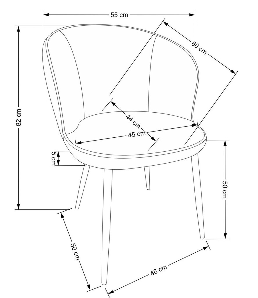 2-tooli komplekt K506, must/värviline hind ja info | Köögitoolid, söögitoolid | hansapost.ee