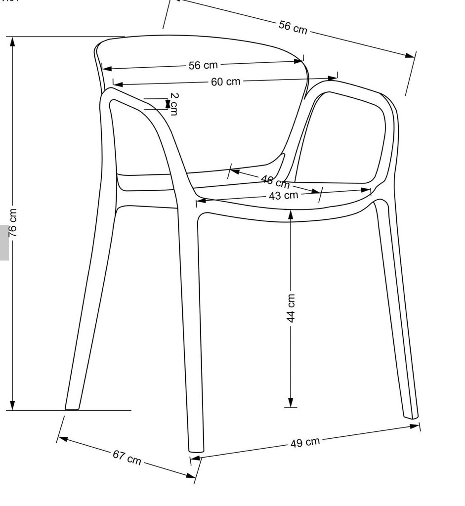 4-tooli komplekt K491, kollane hind ja info | Köögitoolid, söögitoolid | hansapost.ee