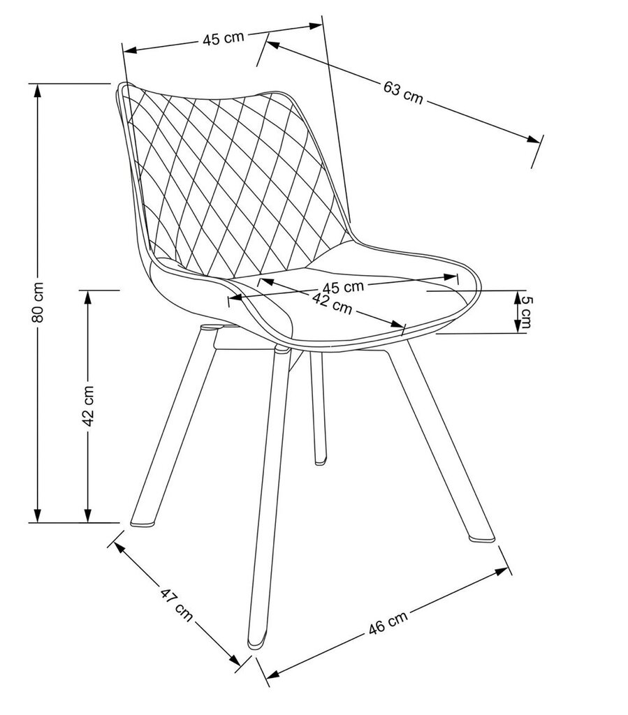 2-tooli komplekt K520, roheline/must цена и информация | Köögitoolid, söögitoolid | hansapost.ee