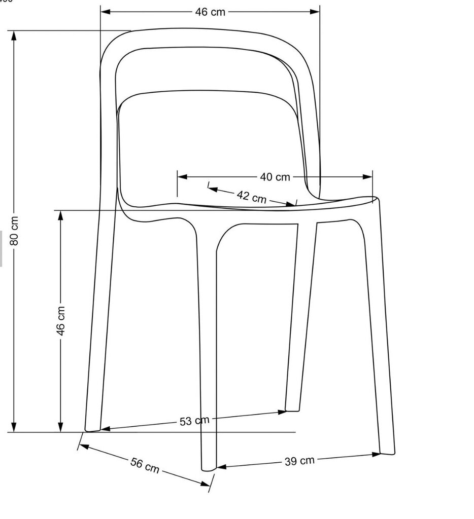 4-tooli komplekt K490, must hind ja info | Köögitoolid, söögitoolid | hansapost.ee