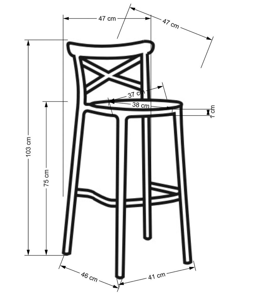 4-tooli komplekt H111, must/pruun hind ja info | Köögitoolid, söögitoolid | hansapost.ee