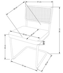 2-tooli komplekt K524, hall/hõbe цена и информация | Стулья для кухни и столовой | hansapost.ee