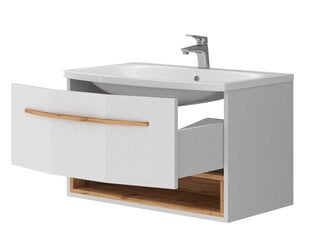 Шкафчик для ванной комнаты с умывальником Stellantis 80, белый цвет цена и информация | Шкафчики для ванной | hansapost.ee
