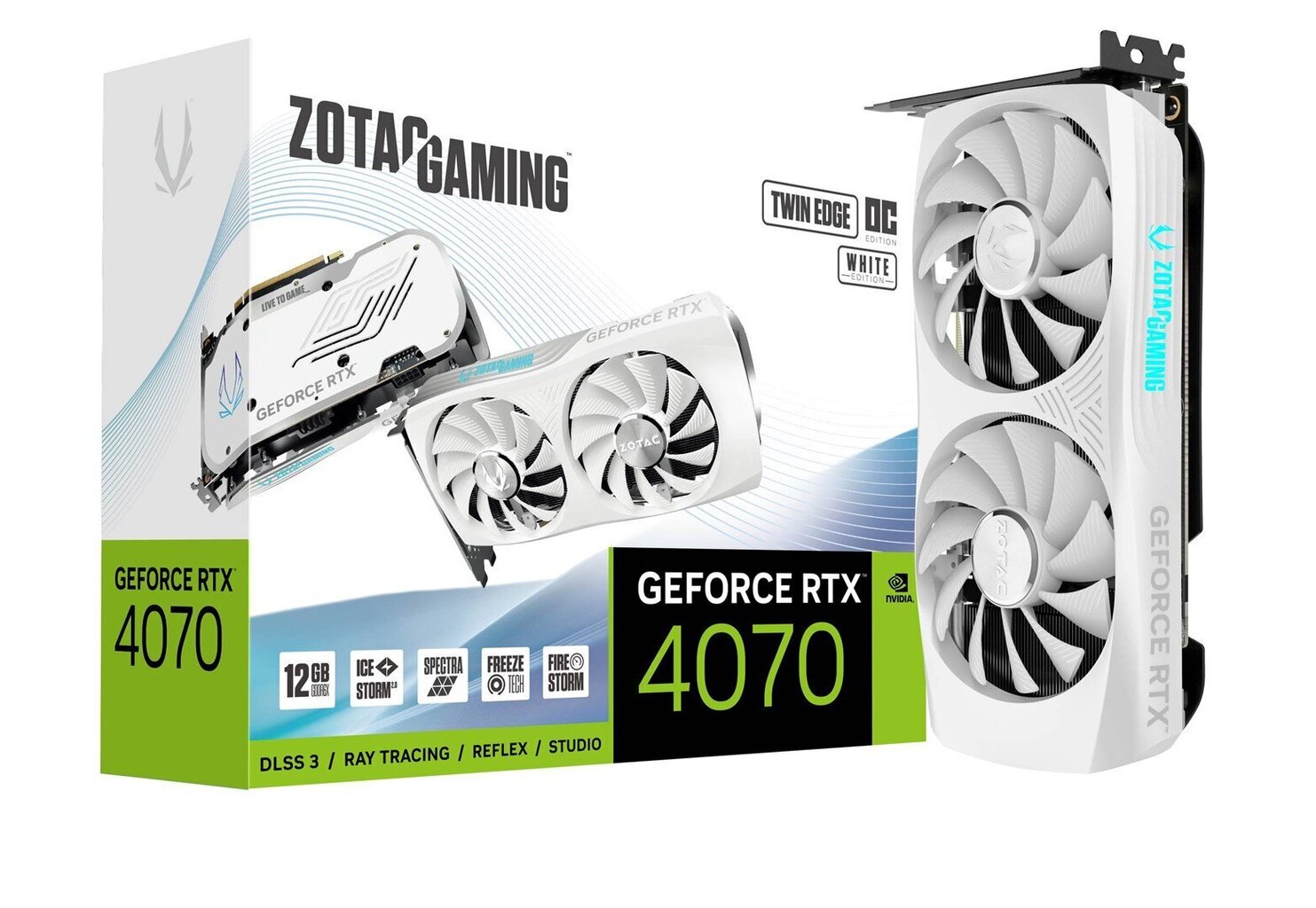 Zotac Gaming GeForce RTX 4070 Twin Edge OC White Edition (ZT-D40700Q-10M) цена и информация | Videokaardid | hansapost.ee
