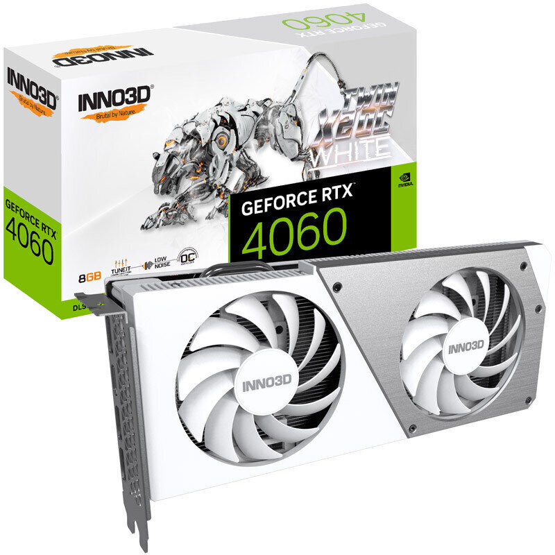 Inno3D GeForce RTX 4060 Twin X2 OC White (N40602-08D6X-173051W) hind ja info | Videokaardid | hansapost.ee