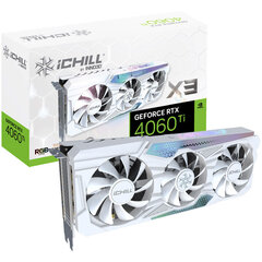 Inno3D GeForce RTX 4060 Ti iChill X3 White (C406T3-08D6X-17113280) hind ja info | Videokaardid | hansapost.ee